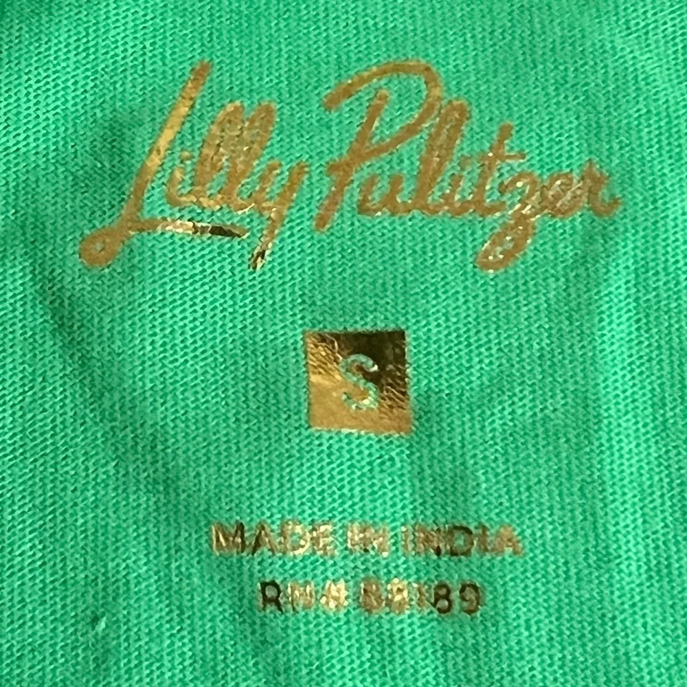 NWOT- Lilly Pulitzer Green Clairmont Ric Rac Trimmed Knit Top - Picture 7 of 7